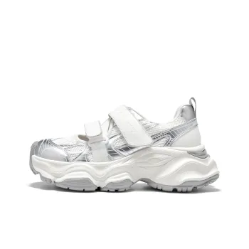 Beau Today Chunky Sneakers Women's White Silver