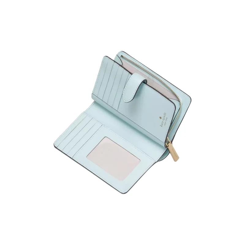 Kate Spade Saffiano Leather Wallet Medium Size Women's Blue Glow-2