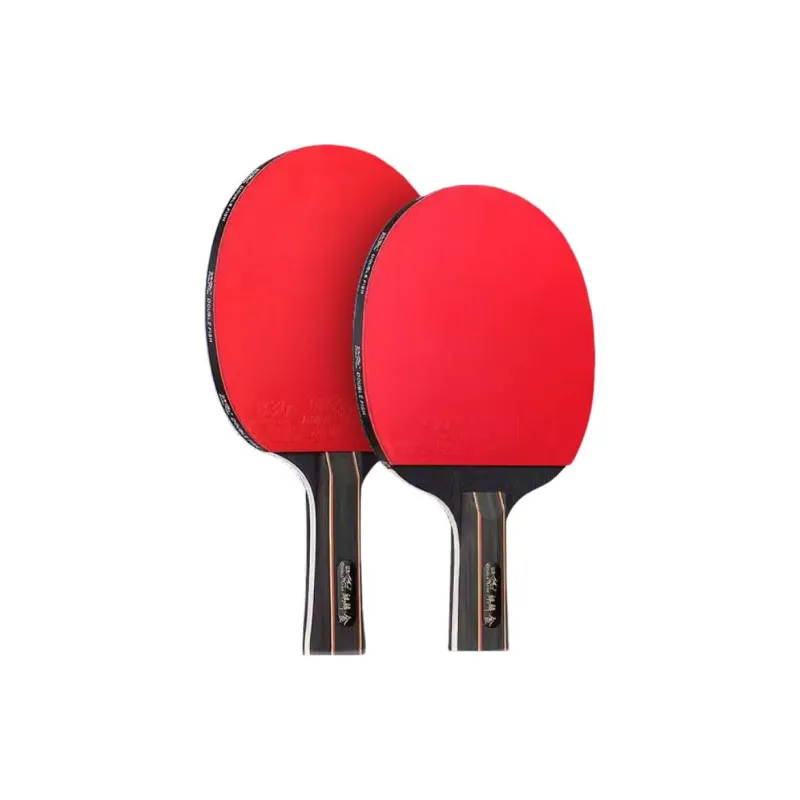DOUBLEFISH Ping Pong Paddles Unisex Pure Wood Red Horizontal Beat Straight Beat-7