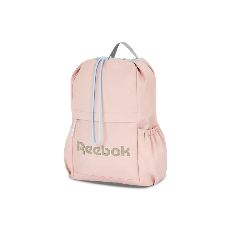 Reebok Fabric Casual Drawstring Backpack Medium Size Women's Cream White/Light Pink/Matcha Green-6