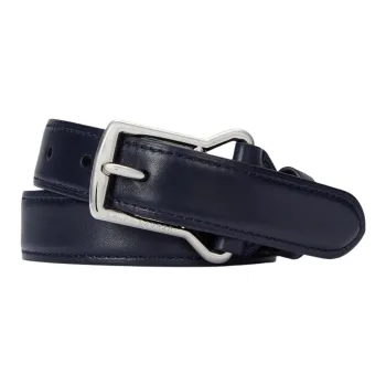 Ralph Lauren Carving Detail Pin Buckle Leather Belts Men's Blue 2.5CM