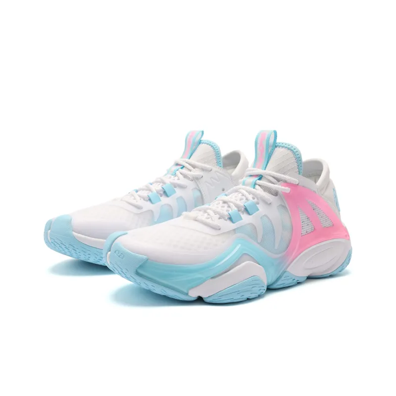 QIAODAN Anti Slip Wear Resistant Low Top Basketball Shoes Men's Cirrus Blue-2