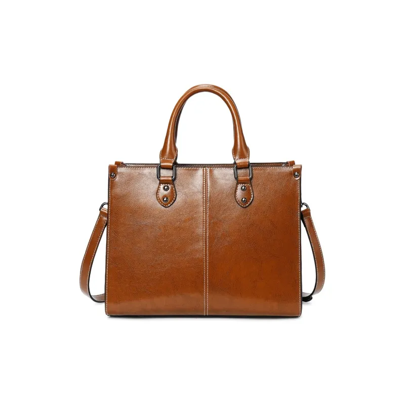 TTaG．baG Waxed Cow Leather Shoulder Bag Women's-6