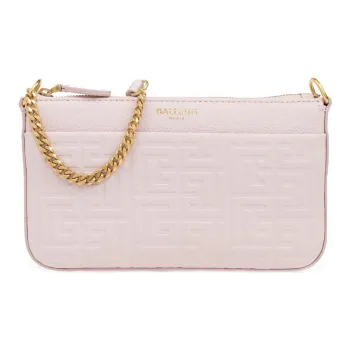 BALMAIN 1945 Leather Shoulder Bag, Crossbody Bag Mini Women's Pink