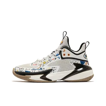 QIAODAN Sharp Edge 6.0 Cushioning Anti Slip And Wear Resistant Rebound Low Top Basketball Shoes Men's White Black