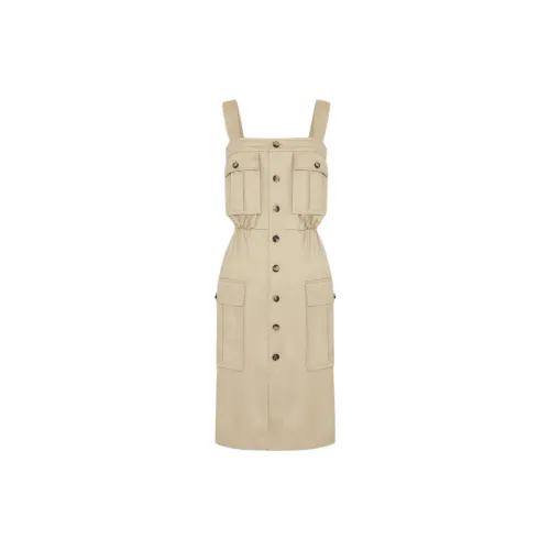 SAINT LAURENT Slip Dresses Women's Light Brown