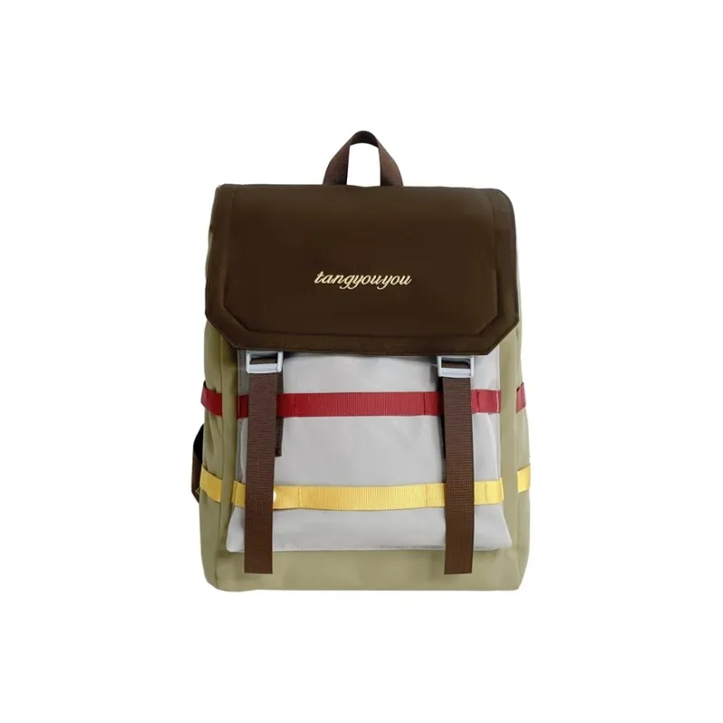 Deli Bear Oxford Backpack Regular Unisex Black Gray/Red Blue/Gray Coffee/Mandarin Yellow-3