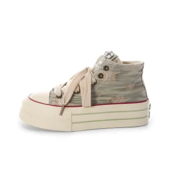 Lovely You Breathable Lightweight High-Top Canvas Shoes Women's Starry Sky Gold