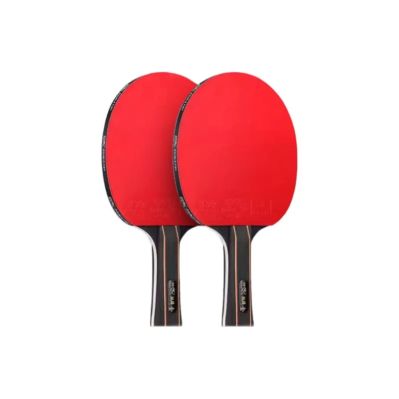DOUBLEFISH Ping Pong Paddles Unisex Pure Wood Red Horizontal Beat Straight Beat-5