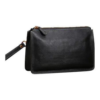 DOSRFINI Genuine Leather Clutch Regular Men's Black
