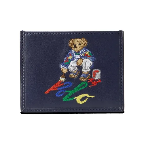 Polo Ralph Lauren Cow Leather Card Holder Unisex Dark Blue