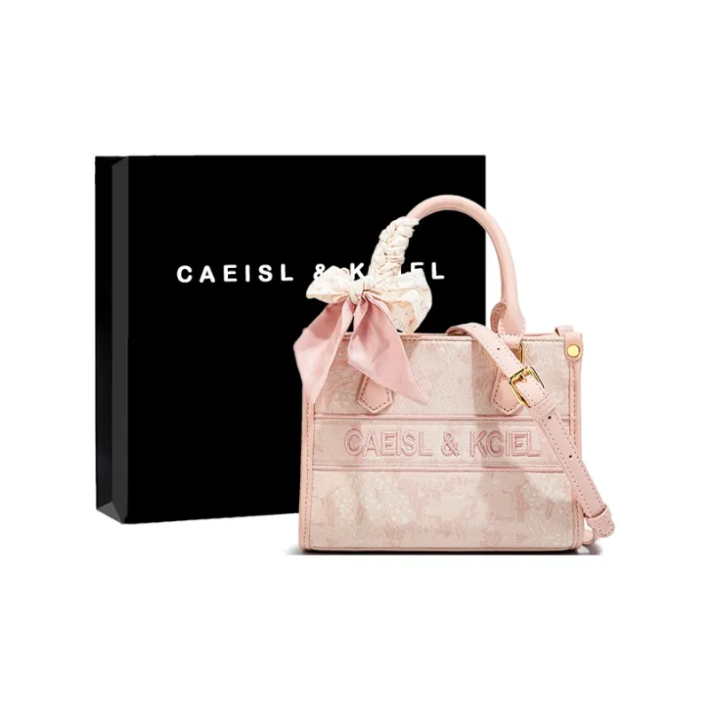 CAEISL&KCIEL PU Tote Bag, Shopping Bag, Crossbody Bag, Handbag Regular Women's Embroidery Powder-0