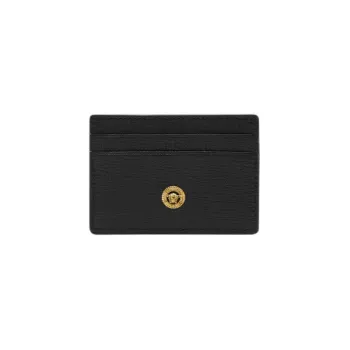 FANSIZHE MEDUSA BIGGIE Series Goatskin Card Holder Regular Men's Black & Gold