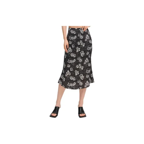 Blood Glitter Casual Long Skirts Women's Black Multicolor