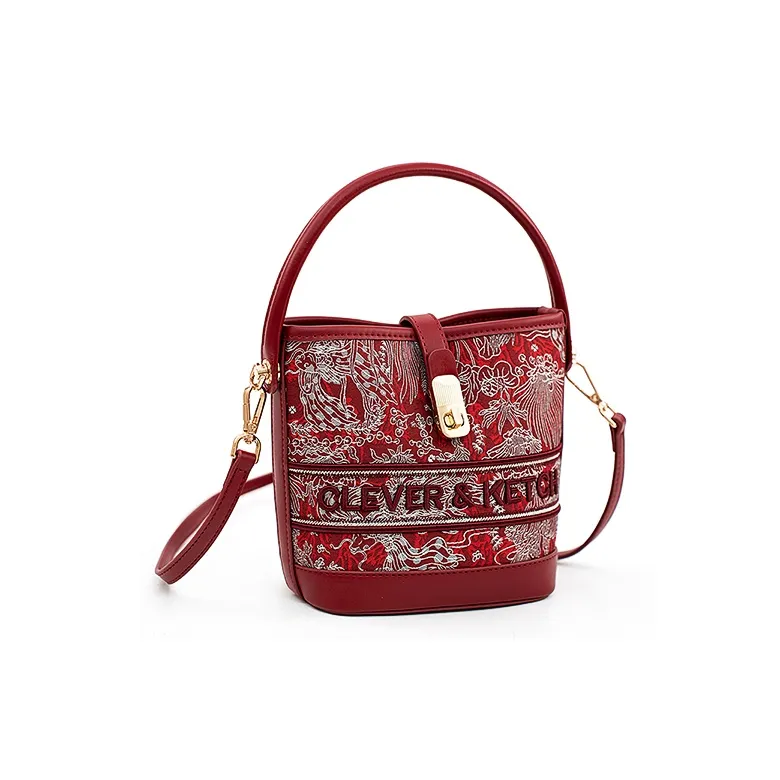 Vigno Synthetic Leather One Shoulder Handbag Regular Women's Red-2