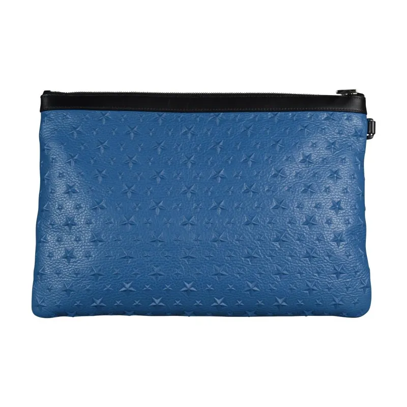 Jimmy Choo Grained Leather Clutch Men's Blue-1