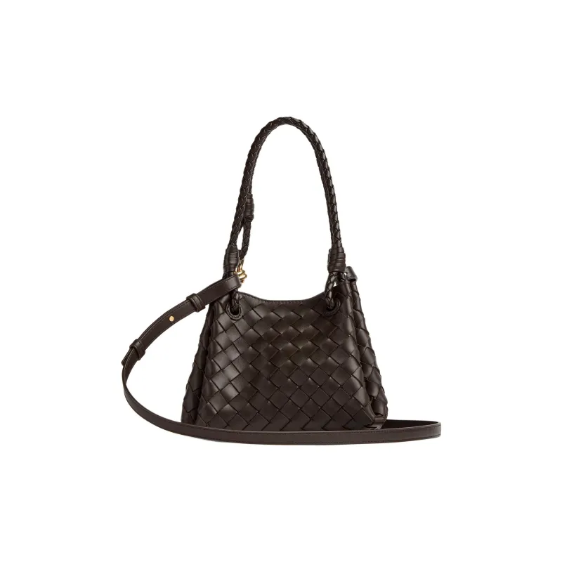 Bottega Veneta Andiamo Series Sheepskin Crossbody Bag Shoulder Bag Women's Chocolate Brown-2