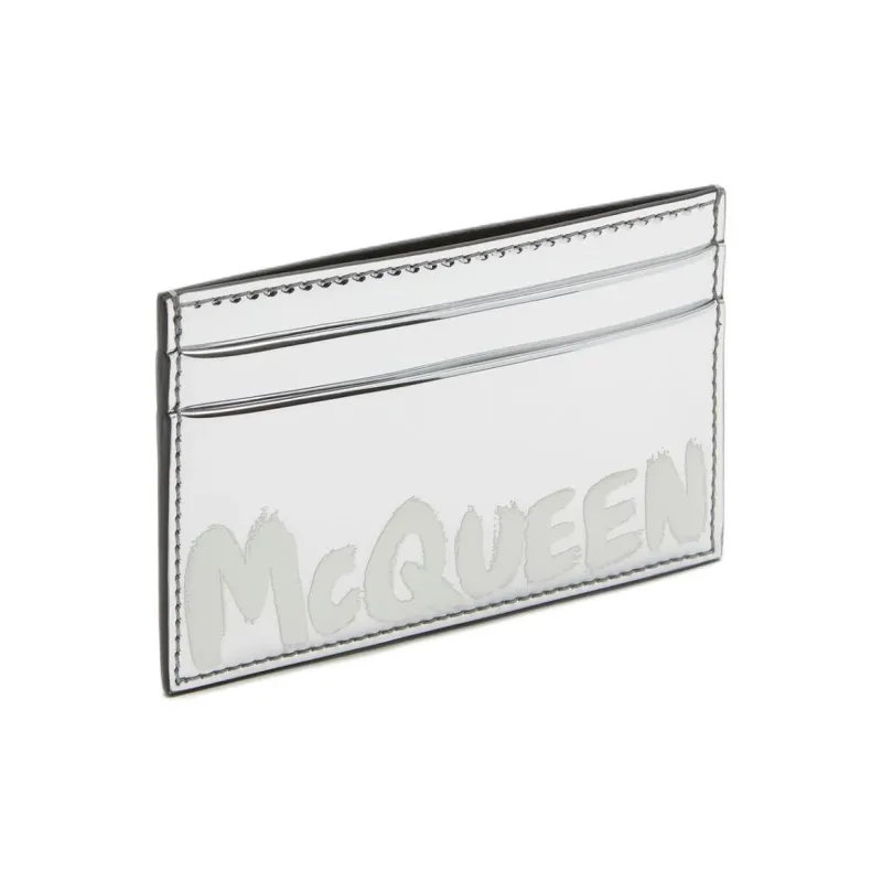 Alexander McQueen Thermoplastic Polyurethane Card Holder Men's Silver-1