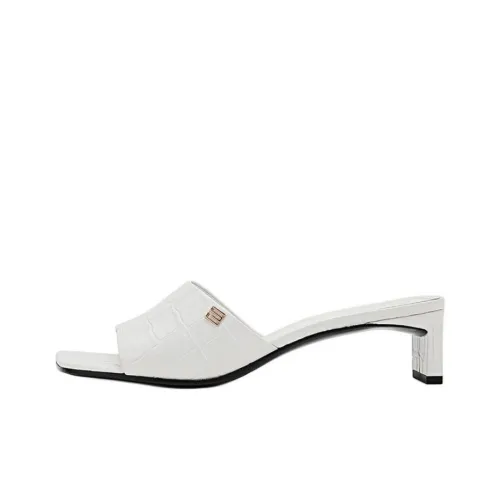STELLA LUNA Genuine Leather Sole Slide Slippers 4.5cm Women's White