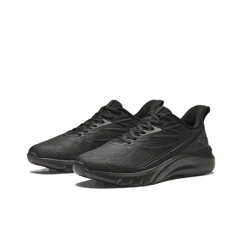 Anta Cushioned Slip Resistant Low Top Casual Running Shoes Men's Black-1