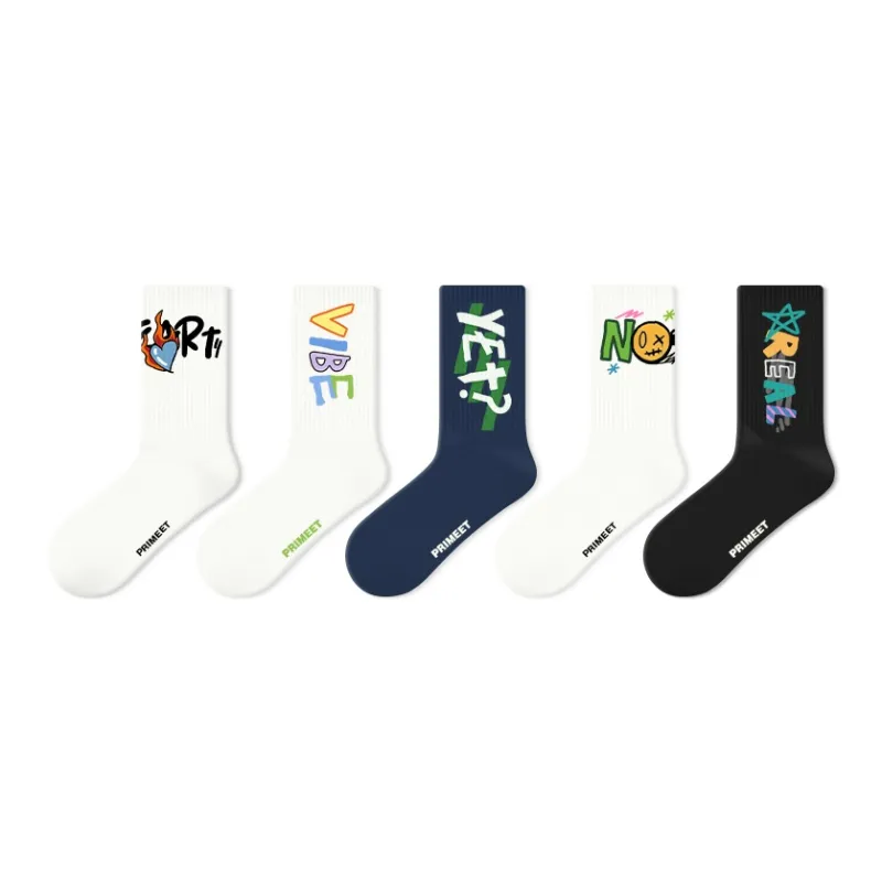 Primeet Mid Calf Socks Unisex 5 Pack-131