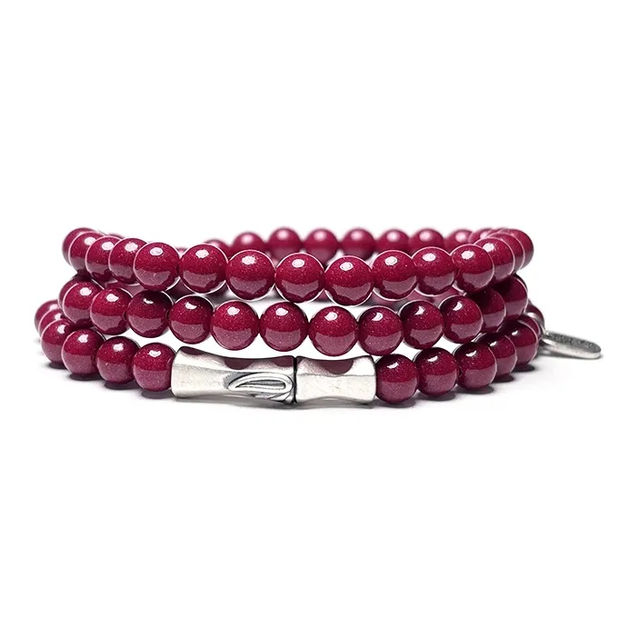 MOUNTAINS AND MANS Cinnabar Multi Wrap Stacking Fortune Beaded Bracelet Unisex-0