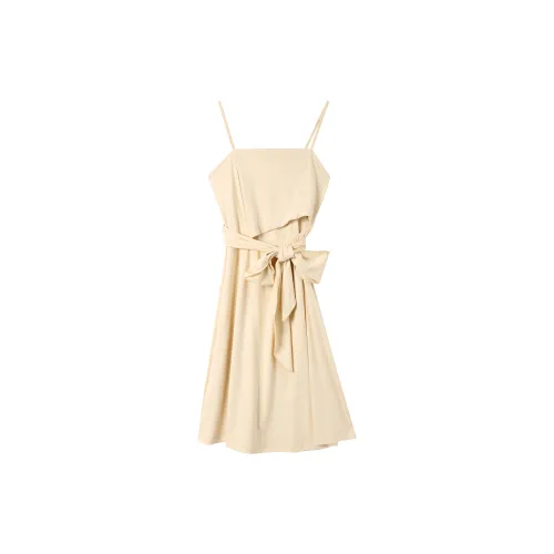 Yamais Slip Dresses Women's Apricot