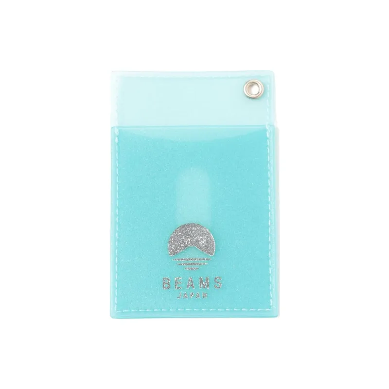 Beams MISTY LAYER Collaboration PVC Card Holder Men's Pink/Blue/Brown-3
