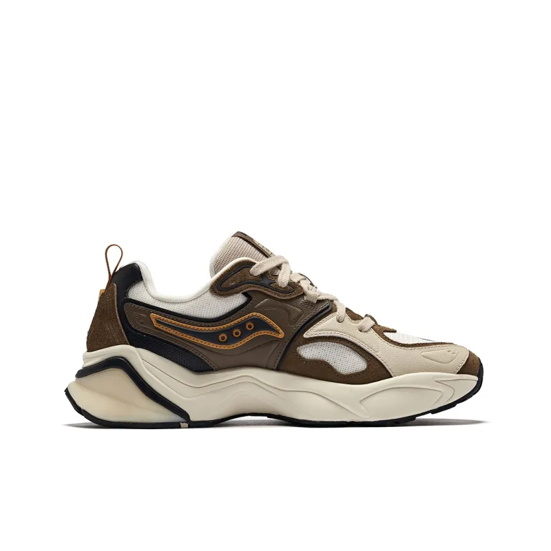 Saucony Low Top Running Shoes Unisex Brown Beige Black-1