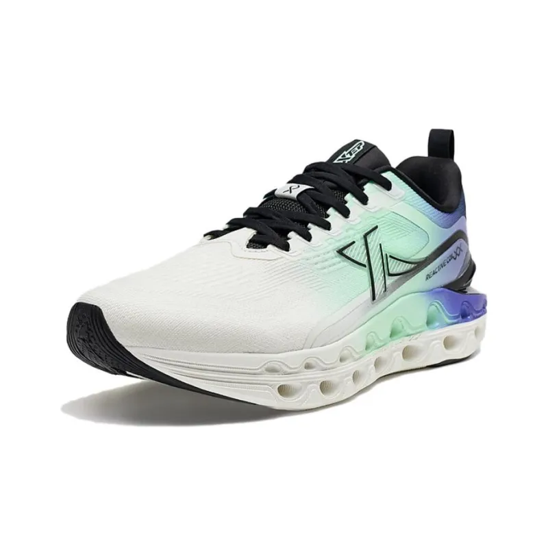 XTEP Slip Resistant And Breathable Low Top Running Shoes Men's Light Turquoise Black-1