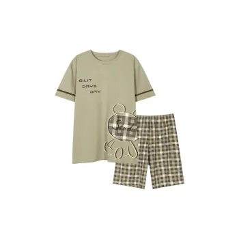 H YXIANG Pajama Set Men's Pea Green