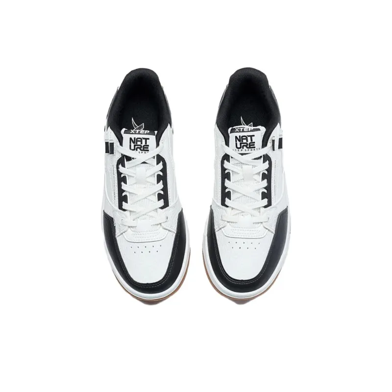 XTEP New Dawn Lightweight Low Top Skateboard Shoes Women's White Black-4