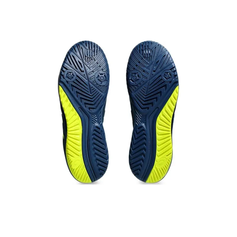 Asics Gel Resolution 9 Anti Slip Wear Resistant Low Top Tennis Shoes Men's Blue Yellow-4