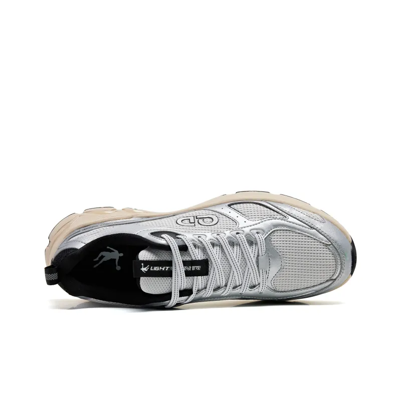 QIAODAN Cushioning Breathable Low Top Running Shoes Men's Silver-3