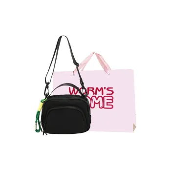Worm's Home Nylon Shoulder Bag, Crossbody Bag, Handbag Unisex White/Black/Orange/Khaki/Green