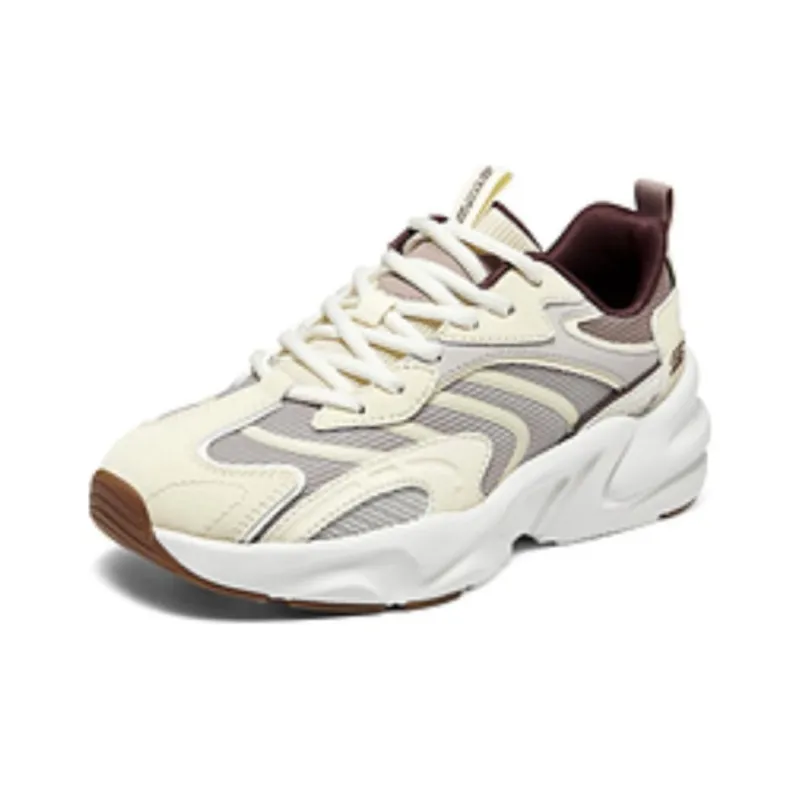 Skechers DLITES Anti Slip Wear Resistant Low Top Casual Running Shoes Women's Beige Brown-2