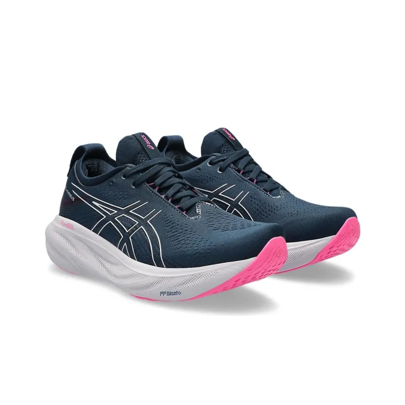 Asics GEL-Nimbus 25 Cushioning Wear-Resistant Low-Top Casual Running Shoes Women's Dark Blue-2