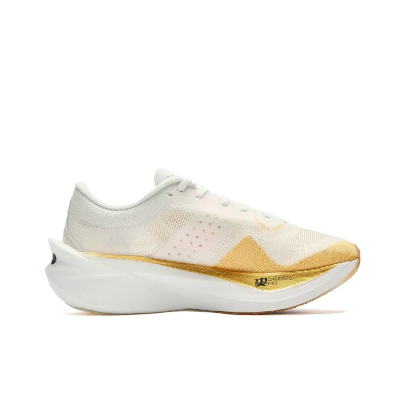 QIAODAN Flying Shadow PB4.0 Cushioning Anti Slip And Wear Resistant Low Top Running Shoes Men's Gold Jordan White-1
