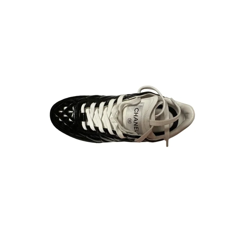 CHANEL 25S German Army Trainers Low Top Casual Shoes Women's Black-4