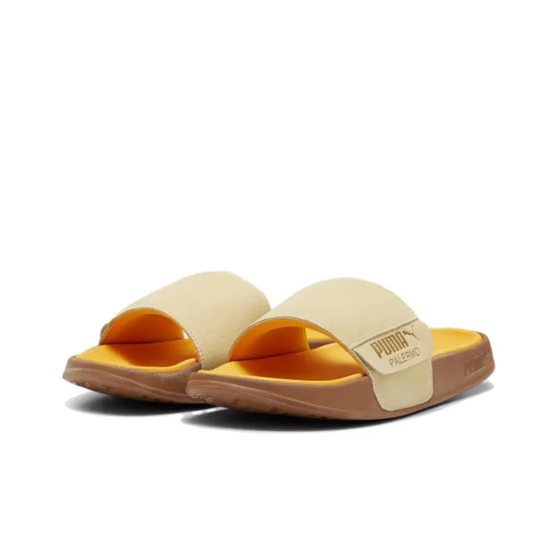 PUMA Leadcat 2.0 Palermo Foil Slides 'Creamy Vanilla PUMA Gold Tangerine Gum'-2