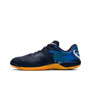 Asics Toque 7 IC/IN Anti-Slip Wear-Resistant Soccer Shoes Unisex Black Blue