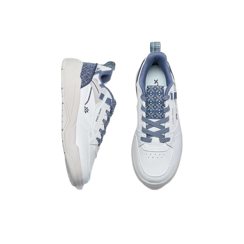 XTEP New Dawn Lightweight Low Top Skateboard Shoes Women's White Blue-3