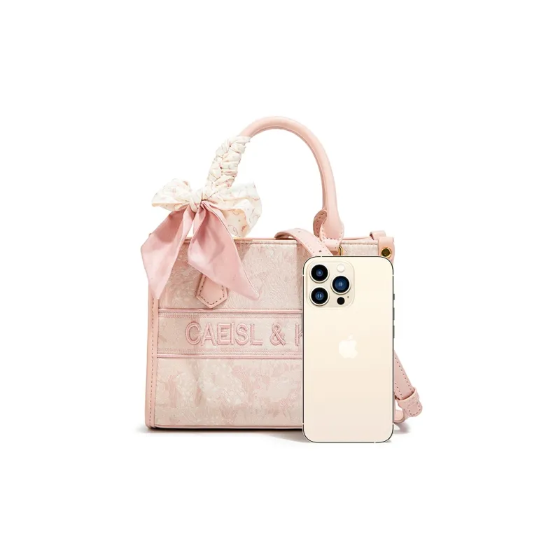 CAEISL&KCIEL PU Tote Bag, Shopping Bag, Crossbody Bag, Handbag Regular Women's Embroidery Powder-1