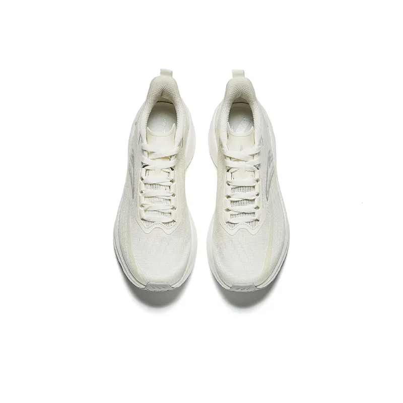 Anta Durable Breathable Lightweight Low Top Running Shoes Men's Ivory White-2
