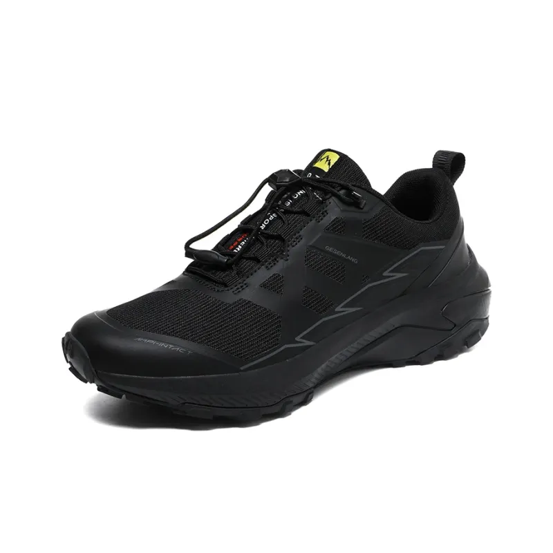 GESENLANG Cushioned Slip Resistant Breathable Lightweight Low Top Casual Running Shoes Men's Black-1