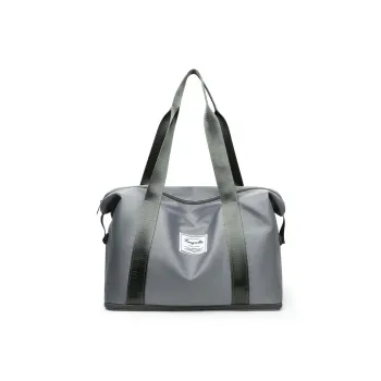 TINYAT Oxford Travel Bag Large Size Unisex Gray Black/Green/Pink