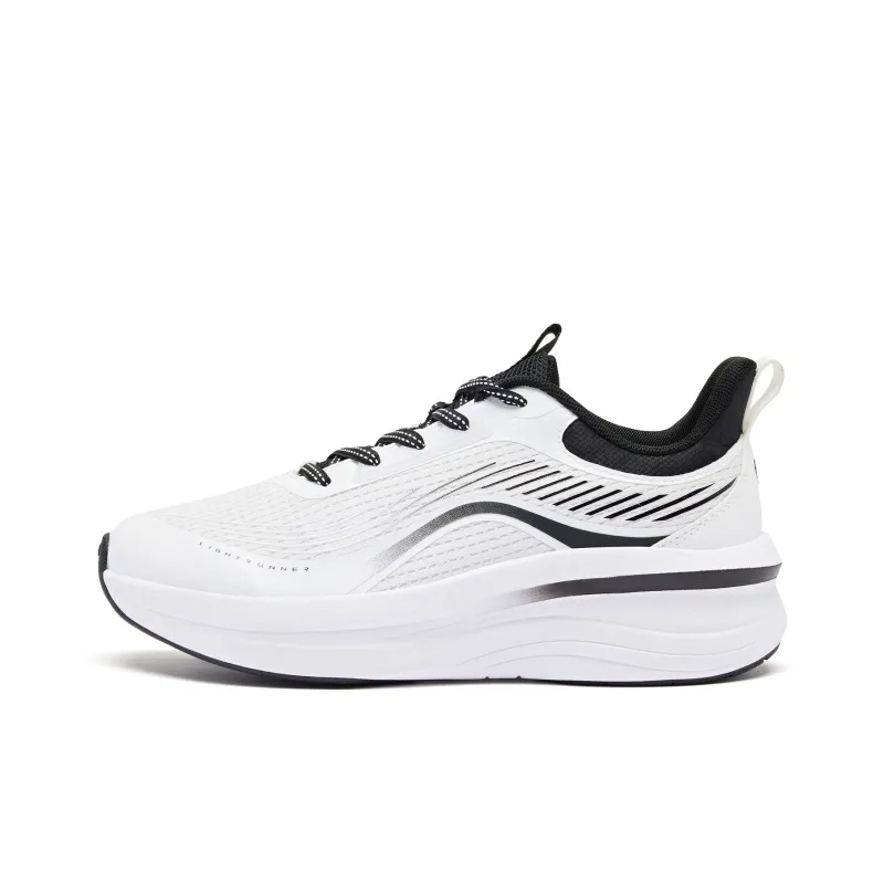 QIAODAN Cushioning Rebound Low-Top Running Shoes Women's White Black-0