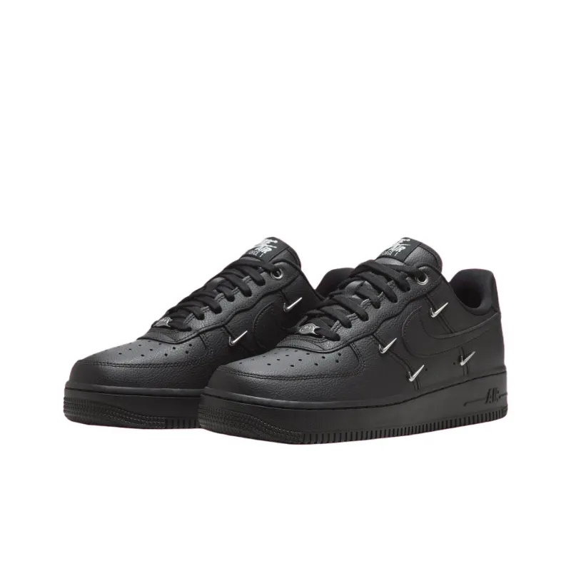 Nike Air Force 1 Low '07 Lx Black Silver Mini Swoosh Women's-2