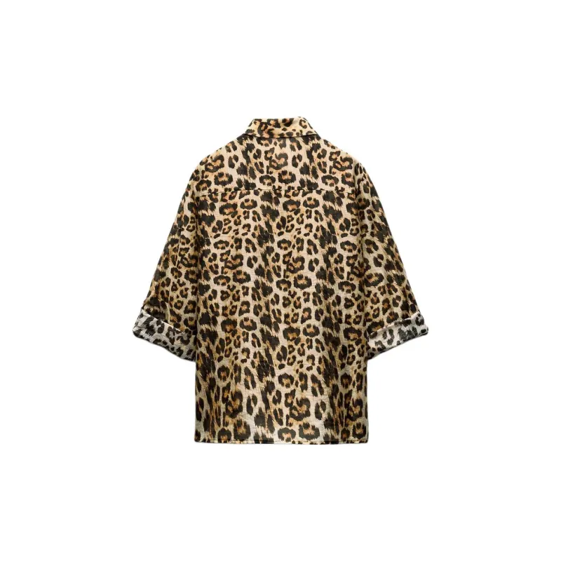 ZARA Shirt Women's Leopard Print-1