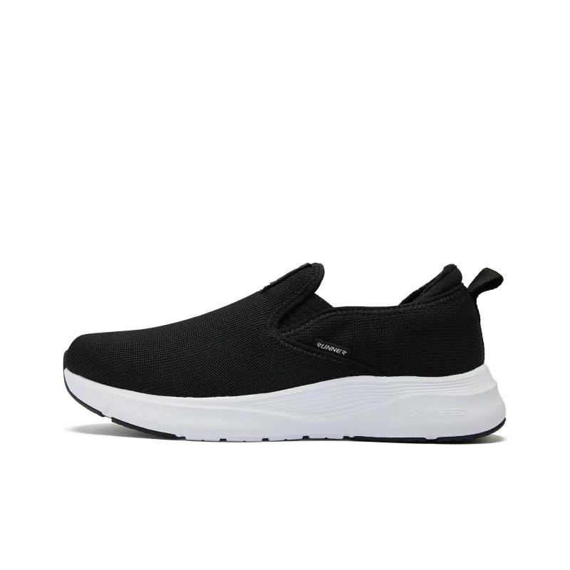 QIAODAN Abrasion-Resistant Slip-Resistant Low-Top Casual Running Shoes Men's Black-0